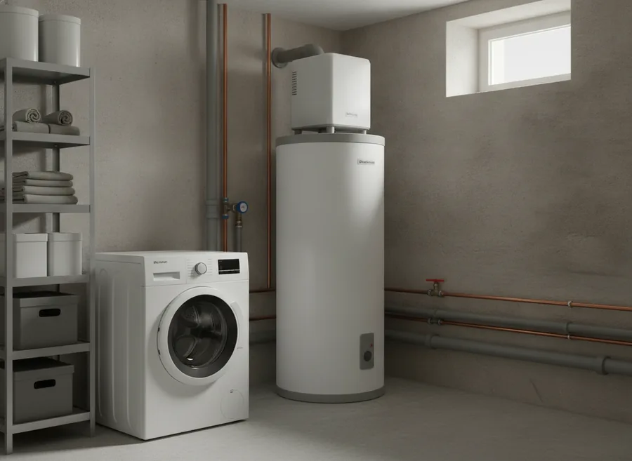 Chauffe-eau thermodynamique installé dans un cellier à Nancy