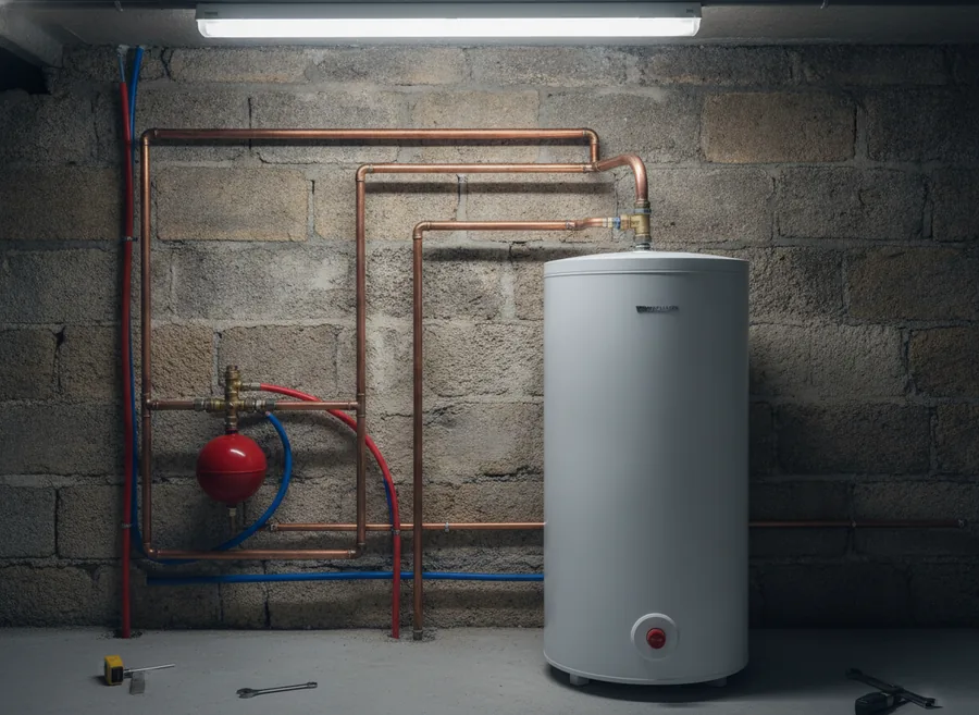 Chauffe-eau thermodynamique posé dans un sous-sol à Lunéville